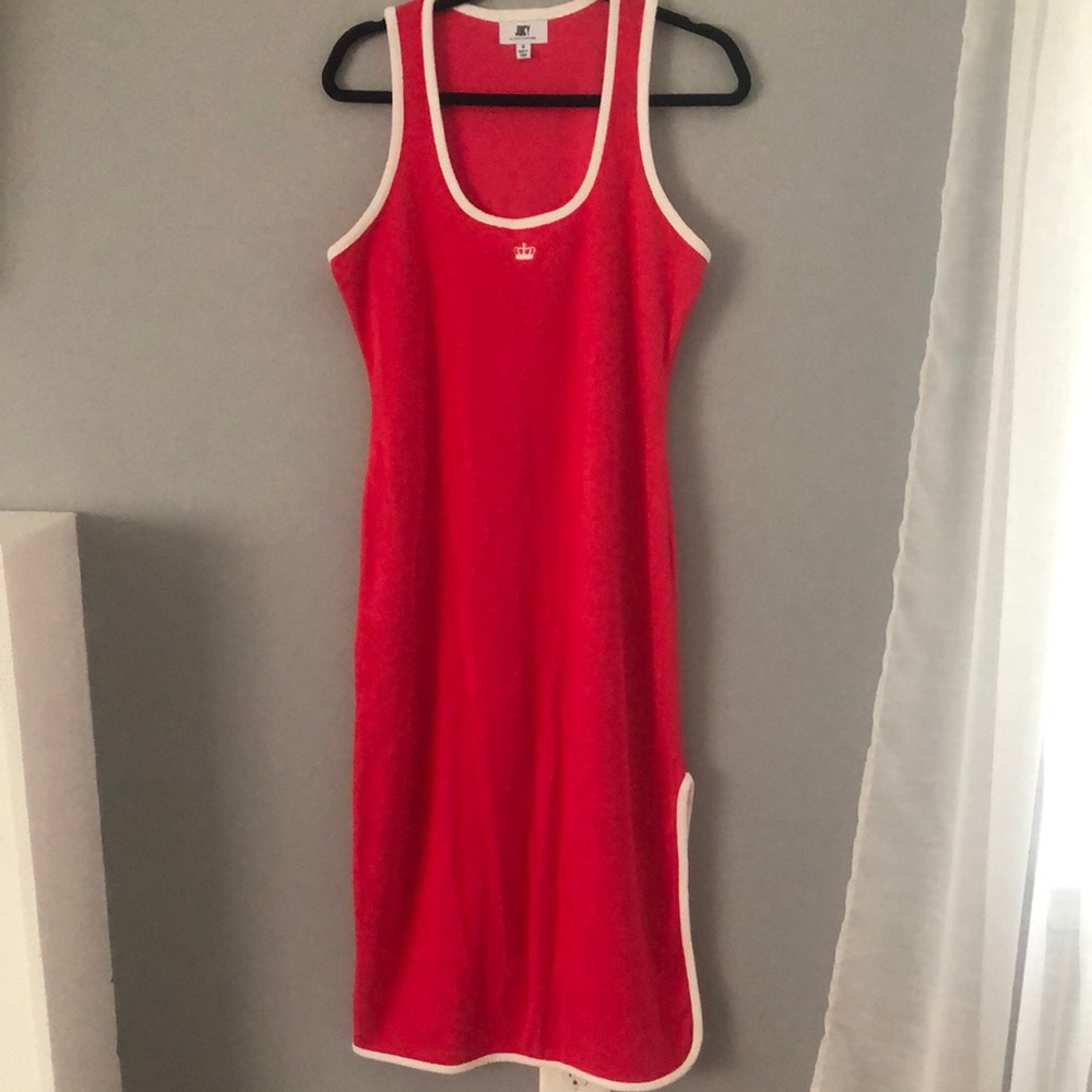 ⭕️ PRICE FIRM Juicy Couture Terry Cloth Pink Slit Sundress Size Medium - Picture 4 of 8